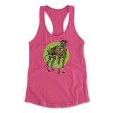Cyber Greyhound Dog Womens Racerback Tank in Hot Pink color