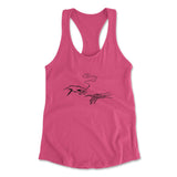 Creation Of Adam - Smoking Womens Racerback Tank in Hot Pink color