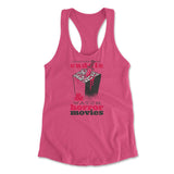 I Just Want To Cuddle And Watch Horror Movies Womens Racerback Tank in Hot Pink color
