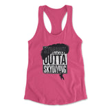 Straight Outta Skydiving Womens Racerback Tank in Hot Pink color