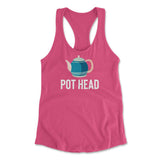 Pot Head Womens Racerback Tank in Hot Pink color