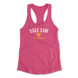 Yale Law, Just Kidding Womens Racerback Tank in Hot Pink color