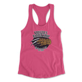 Krugers Barbershop Womens Racerback Tank in Hot Pink color