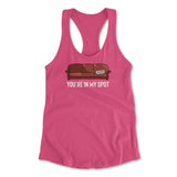 You're In My Spot Womens Racerback Tank in Hot Pink color