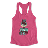 Robocat Womens Racerback Tank in Hot Pink color