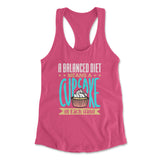 Cupcake - A Balanced Diet Womens Racerback Tank in Hot Pink color