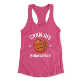 Cranjus Mcbasketball Womens Racerback Tank in Hot Pink color