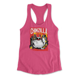 Chinzilla Monster Womens Racerback Tank in Hot Pink color