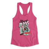 Stunt Pug Womens Racerback Tank in Hot Pink color