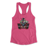 Sleepy Robot Womens Racerback Tank in Hot Pink color
