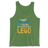 Dear Monday, Go Step On A Lego Men/Unisex Tank in Leaf color