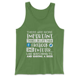 More Important Things In Life Than Fb And Twitter Men/Unisex Tank in Leaf color