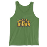 Allergic To Idiots Men/Unisex Tank in Leaf color