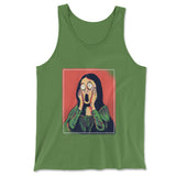 Scream Painting Monalisa Men/Unisex Tank in Leaf color