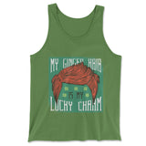 My Ginger Hair Is My Lucky Charm Men/Unisex Tank in Leaf color