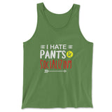 I Hate Pants & Socializing Men/Unisex Tank in Leaf color