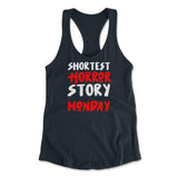 Shortest Horror Story - Monday Womens Racerback Tank in Midnight Navy color