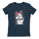 French Bulldog Womens T-Shirt in Midnight Navy color