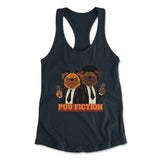 Pug Fiction Womens Racerback Tank in Midnight Navy color