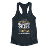 I Did Not Trip And Fall, I Attacked The Floor Womens Racerback Tank in Midnight Navy color