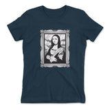 Gothic Monalisa Womens T-Shirt in Midnight Navy color