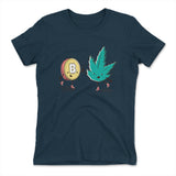 420 Bitcoin Womens T-Shirt in Midnight Navy color