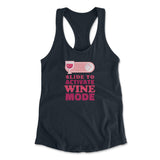 Swipe Right For Wine Mode Womens Racerback Tank in Midnight Navy color