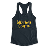 Bicurious George Womens Racerback Tank in Midnight Navy color
