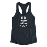 I Wanna Quit The Gym Womens Racerback Tank in Midnight Navy color