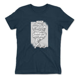 Debt Atlas Womens T-Shirt in Midnight Navy color