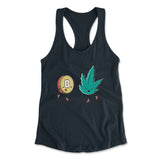 420 Bitcoin Womens Racerback Tank in Midnight Navy color