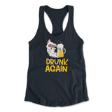 Drunk Again Womens Racerback Tank in Midnight Navy color