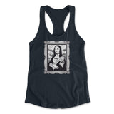 Gothic Monalisa Womens Racerback Tank in Midnight Navy color