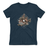 Steam Punk Fish Womens T-Shirt in Midnight Navy color