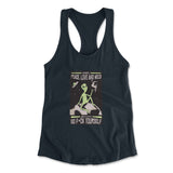 I Mostly Want Peace, Love And Weed Womens Racerback Tank in Midnight Navy color