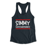 Simmy Kantstandyourbitz Womens Racerback Tank in Midnight Navy color