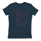 Physics Formula Womens T-Shirt in Midnight Navy color