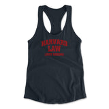 Harvard Law, Just Kidding Womens Racerback Tank in Midnight Navy color