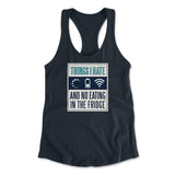 Things I Hate Womens Racerback Tank in Midnight Navy color