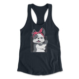 French Bulldog Womens Racerback Tank in Midnight Navy color