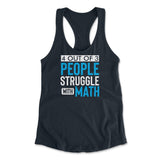 4 Out Of 3 People Struggle With Math Womens Racerback Tank in Midnight Navy color