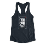 Play Poker Womens Racerback Tank in Midnight Navy color