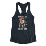 Chicken Spy Womens Racerback Tank in Midnight Navy color
