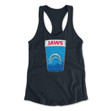 Jaws Teeth Womens Racerback Tank in Midnight Navy color