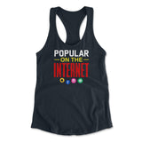 Popular On The Internet Womens Racerback Tank in Midnight Navy color