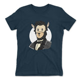 Lincoln Llama Womens T-Shirt in Midnight Navy color