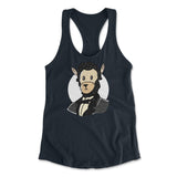 Lincoln Llama Womens Racerback Tank in Midnight Navy color