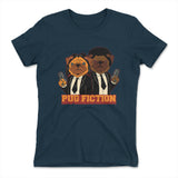 Pug Fiction Womens T-Shirt in Midnight Navy color