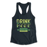 Drink Mode On Womens Racerback Tank in Midnight Navy color