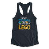 Dear Monday, Go Step On A Lego Womens Racerback Tank in Midnight Navy color